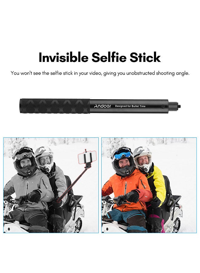ANDOER Motorcycle Bike Invisible Selfie Stick Handlebar Mount Bracket 28cm-115cm Adjustable Length with 1/4 Inch Screw for Insta360 ONE X/ ONE/ EVO Camera  - Image 5