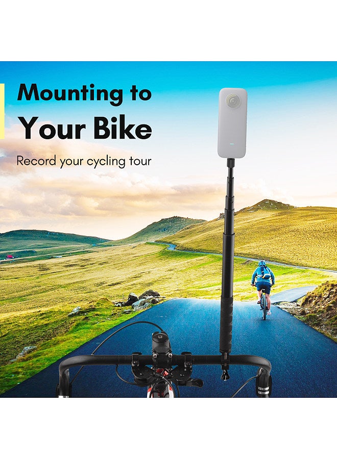 ANDOER Motorcycle Bike Invisible Selfie Stick Handlebar Mount Bracket 28cm-115cm Adjustable Length with 1/4 Inch Screw for Insta360 ONE X/ ONE/ EVO Camera  - Image 4