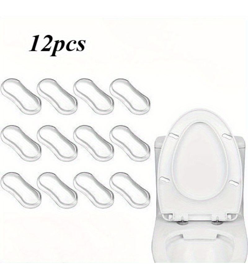 12pcs Transparent Toilet Seat Silencing Anti Collision Cushion Pads Gasket - Image 1