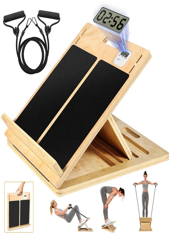 laapee 15.7x20 Inches Anti-Slip Slant Boards for Exercise, Adjustable Wooden Slant Board for Calf Stretching with Stretch Strap, for Leg, Knees, Heel, Ankle,Stretching, Plantar Fasciitis (220 LBS Capacity) - Image 1