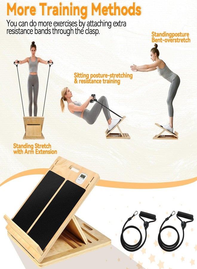 laapee 15.7x20 Inches Anti-Slip Slant Boards for Exercise, Adjustable Wooden Slant Board for Calf Stretching with Stretch Strap, for Leg, Knees, Heel, Ankle,Stretching, Plantar Fasciitis (220 LBS Capacity) - Image 4