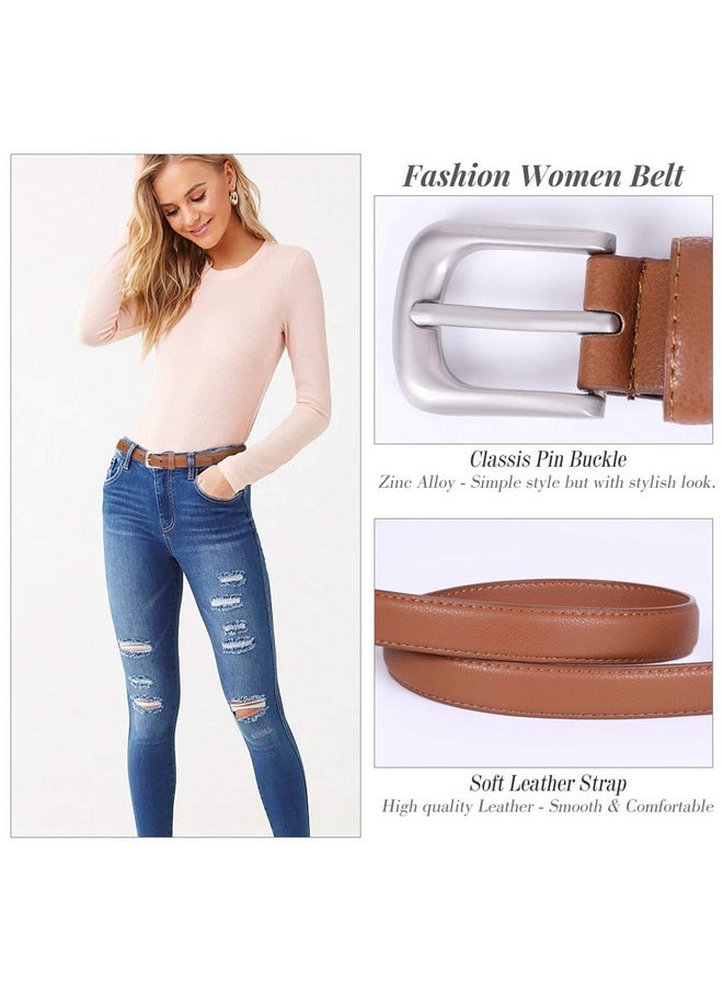 2 Pack Ladies Skinny Thin Leather Belts For Women Jeans With Pin Alloy Buckle Fashion Waist Belt For Dress Pants Formal Casualblack And Brown - pzsku/Z80501C205BD360DC71F0Z/45/_/1718301874/7026058c-beb8-475d-92da-6db374e978b0