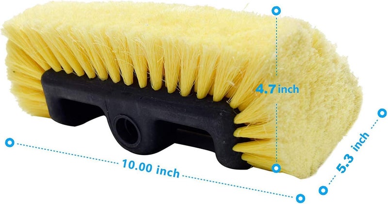 CARCAREZ 10" Car Wash Brush Head with Soft Bristle for Auto RV Truck Boat Camper Exterior Washing Cleaning, Yellow - Image 3