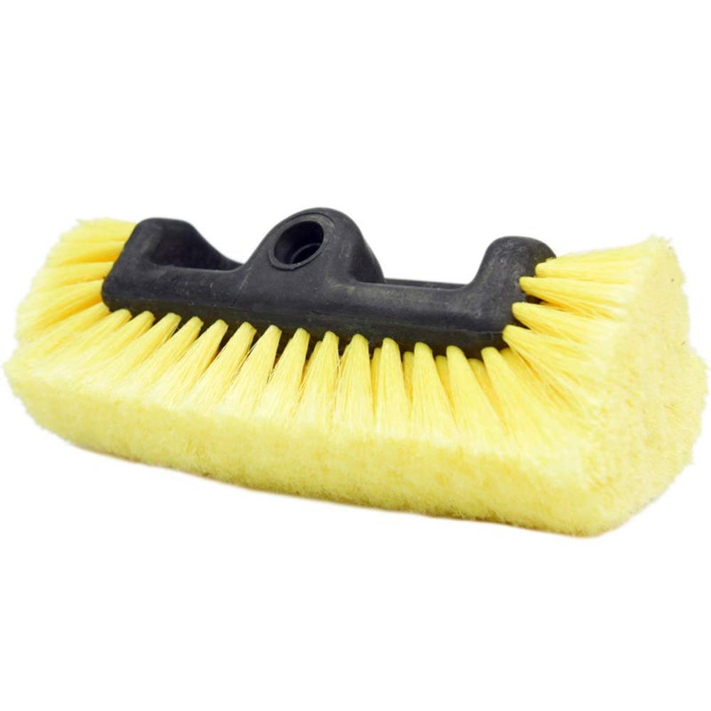 CARCAREZ 10" Car Wash Brush Head with Soft Bristle for Auto RV Truck Boat Camper Exterior Washing Cleaning, Yellow - Image 1