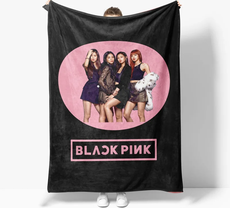 Eray Home Erays Home Erayshome Black Pink Patterned Printed Polar TV Blanket