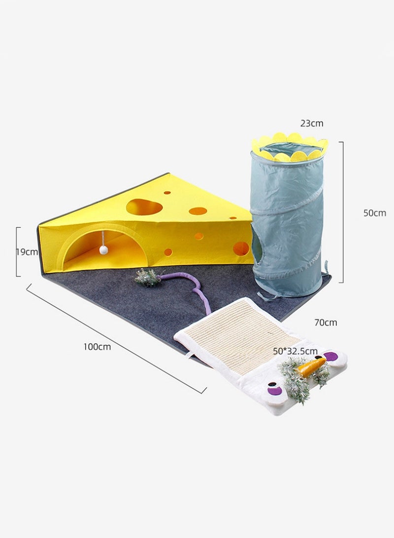 كيدل لعبة لوح خدش القطط على شكل نفق شينشيلا دوار من أنبوب الحفر - Image 2