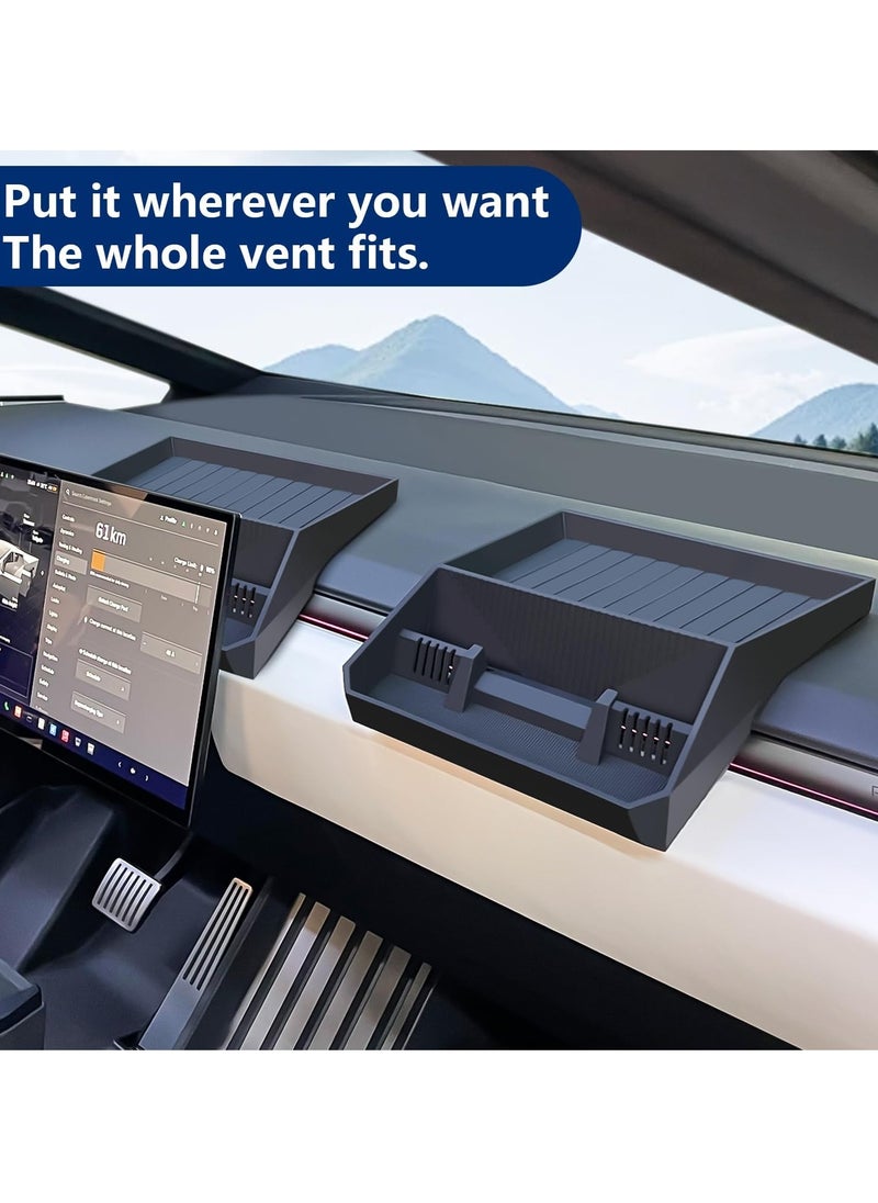 Generic Center Console Organizer for Tesla Cybertruck Behind Screen Storage Tray ABS Dashboard Hidden Box Cybertruck Accessories Interior  - Image 2