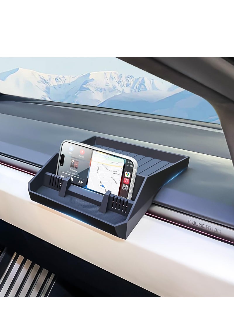 Generic Center Console Organizer for Tesla Cybertruck Behind Screen Storage Tray ABS Dashboard Hidden Box Cybertruck Accessories Interior  - Image 1