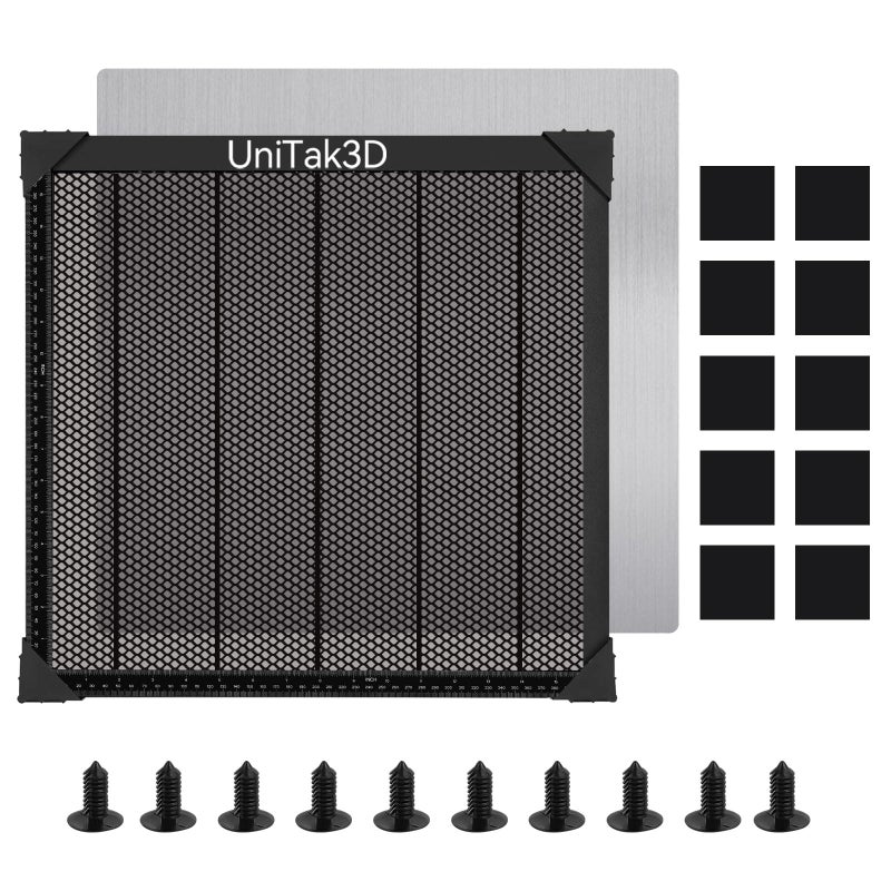 UniTak3D Honeycomb Laser Bed 440 x 440 mm Working Table for XTool D1/D1 Pro/S9/S10/S30 Pro/RAY5 Engraver Fast Heat Dissipation and Desktop Protection with Aluminium Plate(Working Area:15.75x15.75in) - Image 1