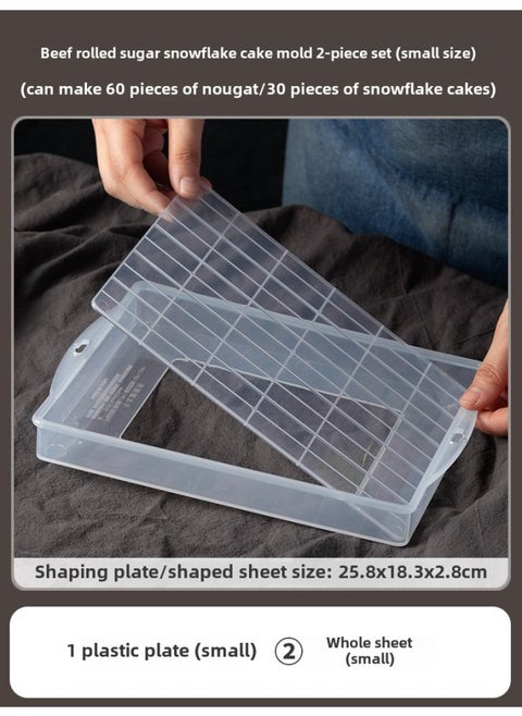 Snowflake Crisp Nougat Plastic Mold Special Live Bottom Cooling Shaping Plate Homemade Baking Diy Set Household Tools-Specifications:Nougat Snowflake Crisp Mold Set Of 2 (small Size)-Color:See Classification