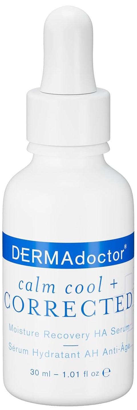 DERMAdoctor Calm Cool  Corrected Dermatologist Formulated Moisture Recovery Hyaluronic Acid Serum with Vitamin C  Niacinamide Hydrating  Brightening Anti Aging Serum for Sensitive Skin  1 fl oz