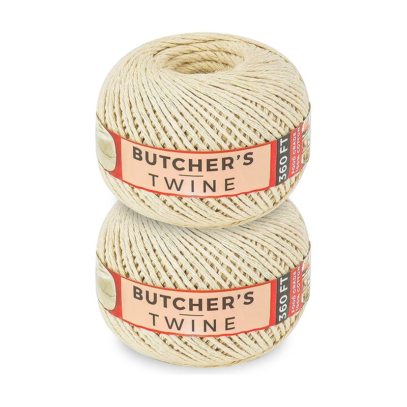 SteadMax 720 ft Butchers Twine String for Cooking, Wrapping, Unbleached 100% Natural Cotton Kitchen for Trussing Turkey & Roasting, DIY Crafting, Durable Tying, Easy Dispensing (2 Pack) - Image 1