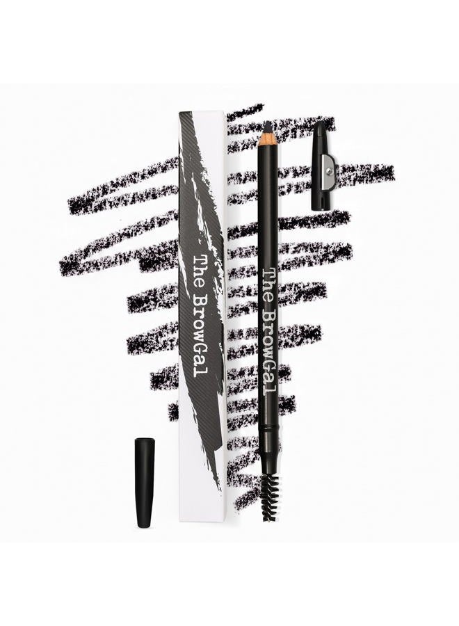 The BrowGal Skinny Eyebrow Pencil, 3 in 1 Water Resistant Pencil with spoolie, Sharp Tip for Define Brows, Espresso - Image 1