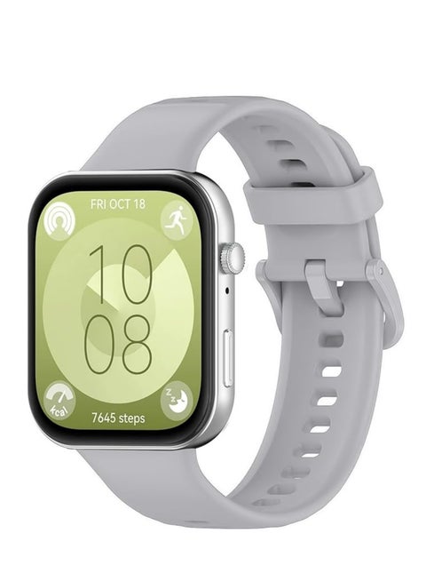 Silicone Bracelet for Huawei Watch Fit 3/Watch Fit 4 Pro/Fit 4 Strap, Soft Silicone Sport Replacement Strap for Women/Men, Adjustable Waterproof Sports Band