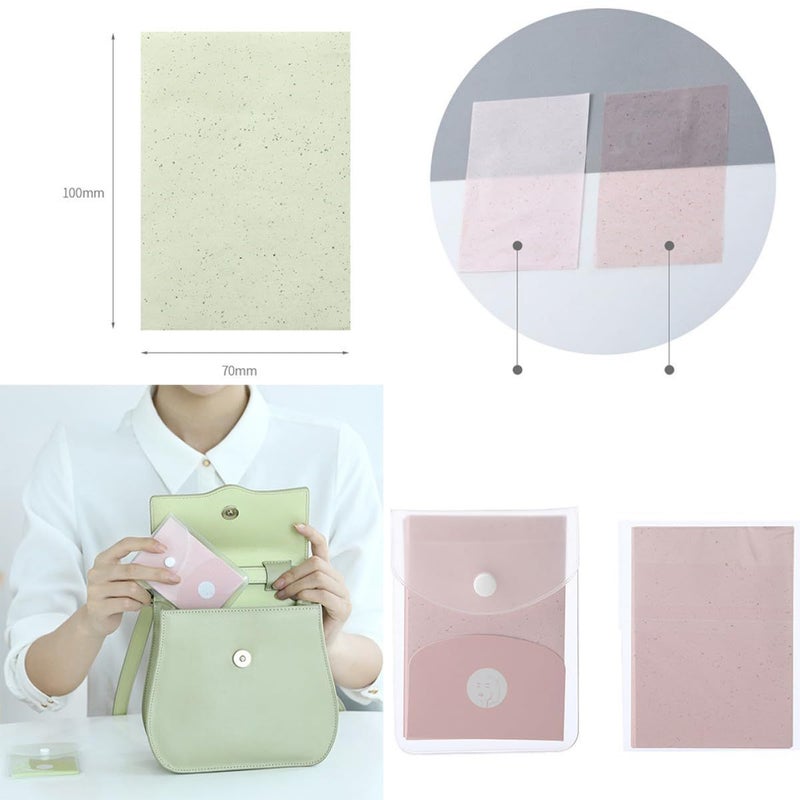 Facial Oil Absorbing Sheets 80 Pcs Natural Softwood And Plant Pulp Blotting Paper For Oily Skin Summer Use Refreshing Absorbing Paper For Men And Women Random Color - Image 4
