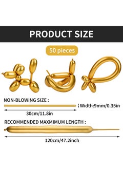 50 Pcs 260 Balloons Long Balloons Metallic Gold Balloons Latex Modeling Twisting Balloons For Birthday Wedding Engagement Anniversary Christmas Festival Party Decoration - pzsku/Z80509983A049152035BCZ/45/_/1732777906/1f301cc6-196c-4e99-bc3b-eb0b469ad83d