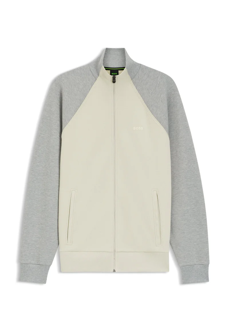 بوس Cotton-blend sweatshirt with contrast piping