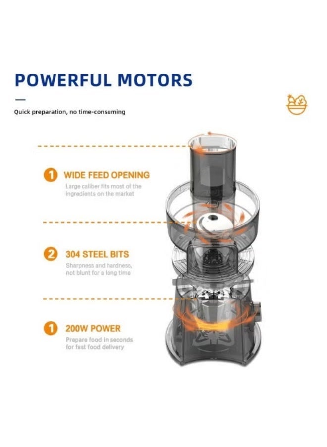 5-in-1 Electric Vegetable Slicer and Grater Machine, Vegetable Chopper & Salad Maker 200W Compact Food Processor with 6 Stainless Steel Discs for Fast Slicing | WIDGETS MATRIX - Image 2