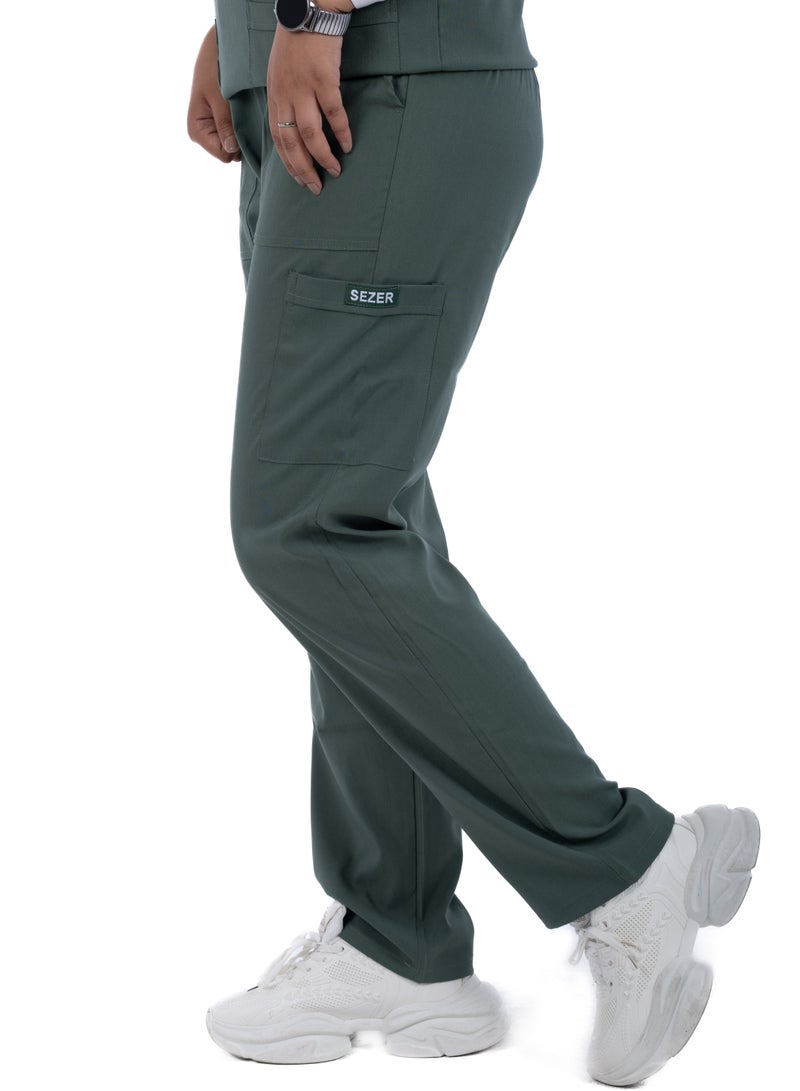 sezer Shine in comfort and elegance with a cotton medical scrub from Caesar - the perfect olive for women! - Image 2