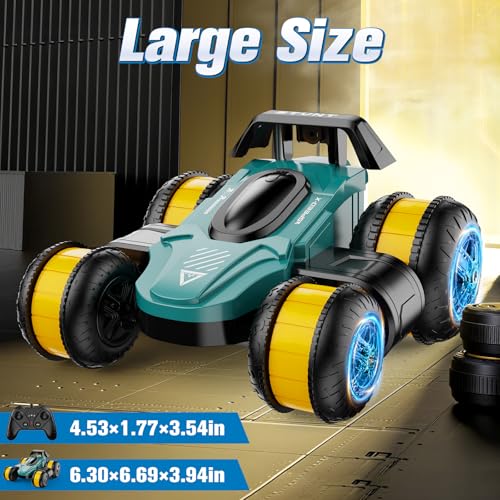 ZSYMIMRC High Speed Drift Remote Control Stunt Deformation Car Birthday Gifts for Boys and Girls 416 Years Old Green - Image 5