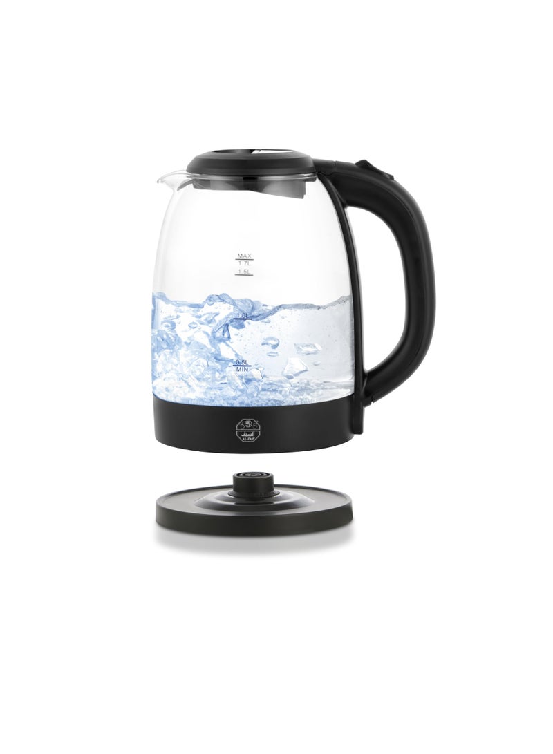 Electric Glass Water Kettle, 1.7L, 2200W, Black, E03227 - Image 2