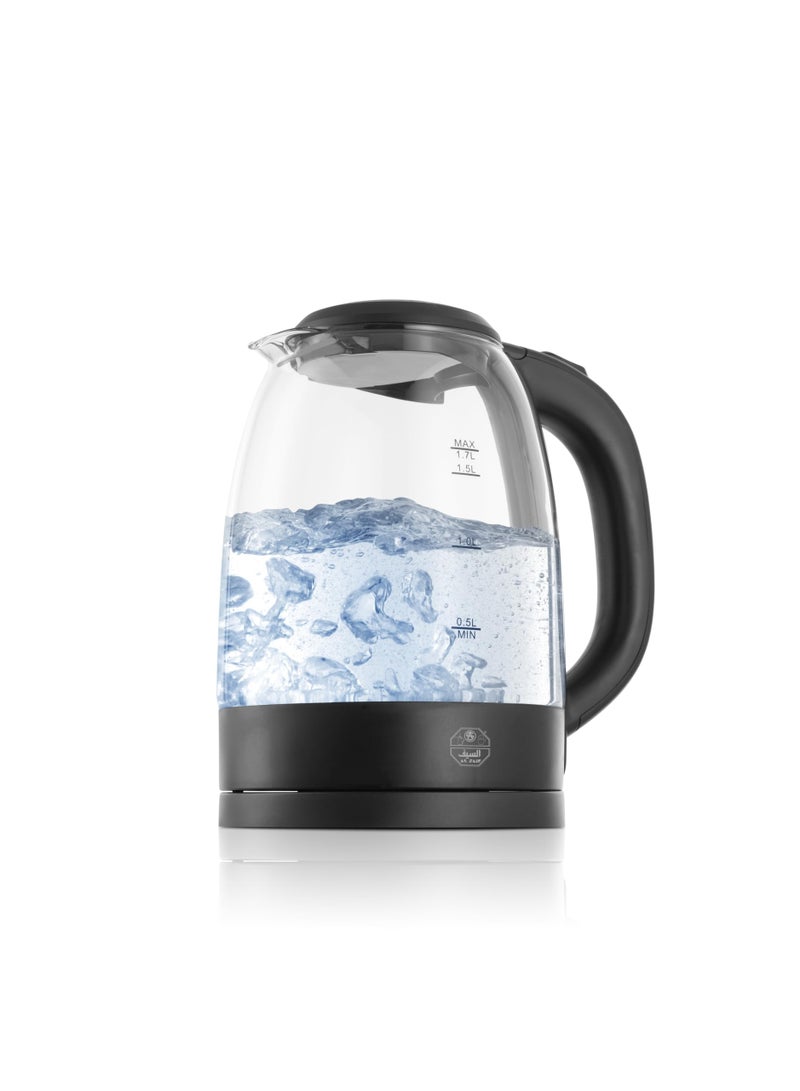 Electric Glass Water Kettle, 1.7L, 2200W, Black, E03227 - Image 4