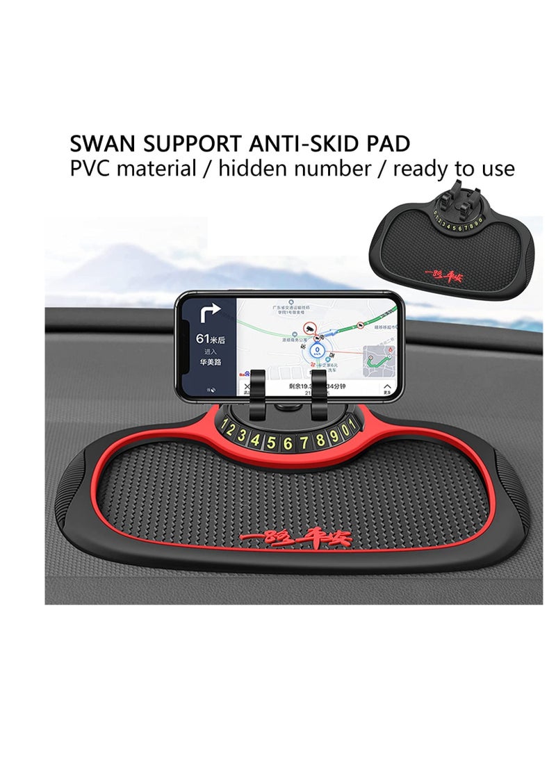 SYOSI Non Slip Phone Pad for Car Non Slip 3 in 1 Car Phone Pad Cute Animal Dolls Car Phone Pad Holder With Universal Cell Phone Holder Number Plate Stickers Anti Slip Mat for Car - Image 2
