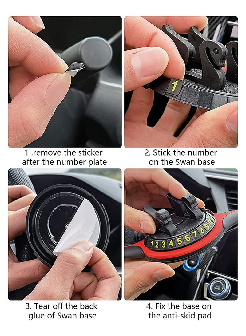 SYOSI Non Slip Phone Pad for Car Non Slip 3 in 1 Car Phone Pad Cute Animal Dolls Car Phone Pad Holder With Universal Cell Phone Holder Number Plate Stickers Anti Slip Mat for Car - Image 3