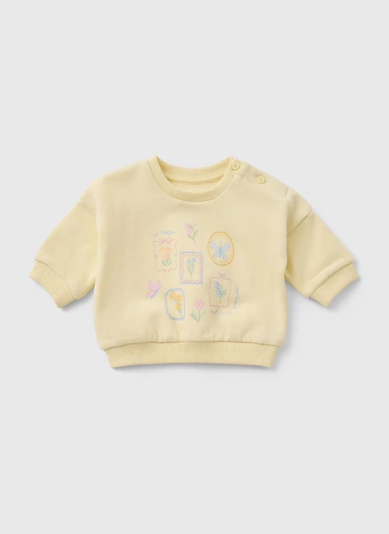 Matalan Baby Yellow Floral Butterfly Sweatshirt