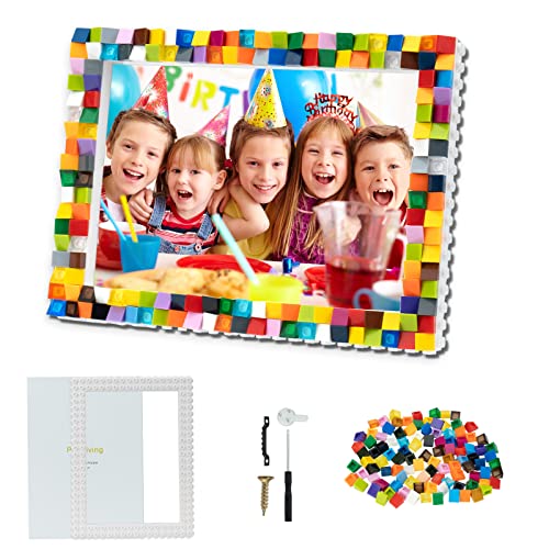 HAPMARS DIY Mosaic Photo Frame Craft Kit for KidsBuilding Block Picture Frame Fun Arts and Crafts Activities Make Your Own PictureChristmas Valentine Birthday Easter Gifts for Boys Girls Ages 612 - Image 1