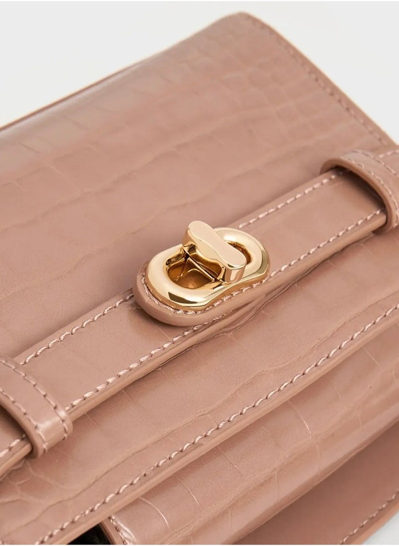 Charles & Keith Charles & Keith Crocodile Tote Bag Crossbody Bag  - Image 4