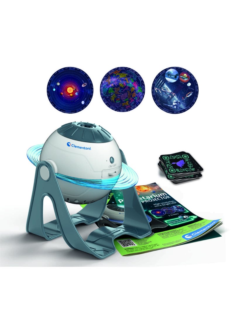 كلمينتوني جهاز عرض القبة السماوية من كليمنتوني (Science Planetarium Projector) | ضوء LED عالي الدقة فائق السطوع | 3 شرائح عرض | إسقاط يصل حتى 3 أمتار | دوران بزاوية 360 درجة | لعبة تعليمية وتثقيفية - Image 1