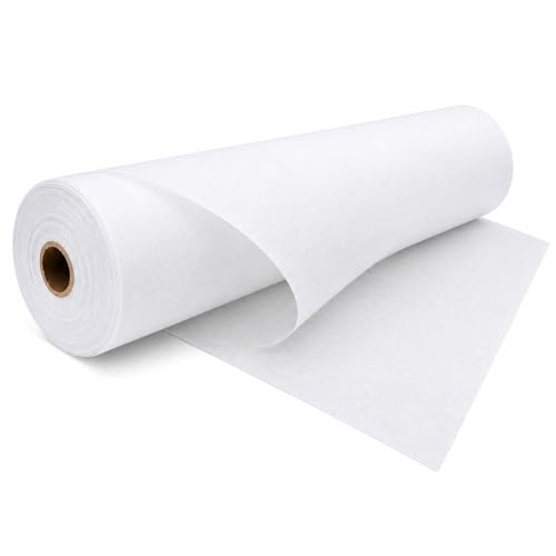 M Fabrics 5 Meters Paper Canvas Fusible Interfacing 48 Inch Width White | Iron-On Fusible Interlining Bukram for Stitching Tailoring Embroidery Backing Blouse Patti Collar Cuff Craft Fabric Support - 5 Meters - Image 1