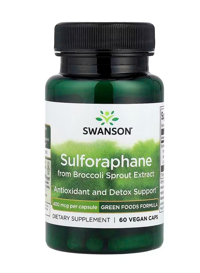 سوانسون سلفورافان من مستخلص براعم البروكلي ، 400 مكجم ، 60 كبسولة نباتية