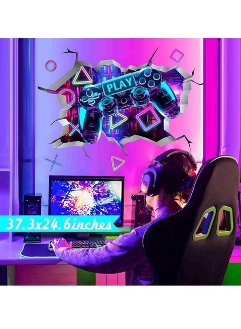 استكر جداري لاصق على شكل يد تحكم مناسبة للاعبين مقاس 37.3*24.6 انش