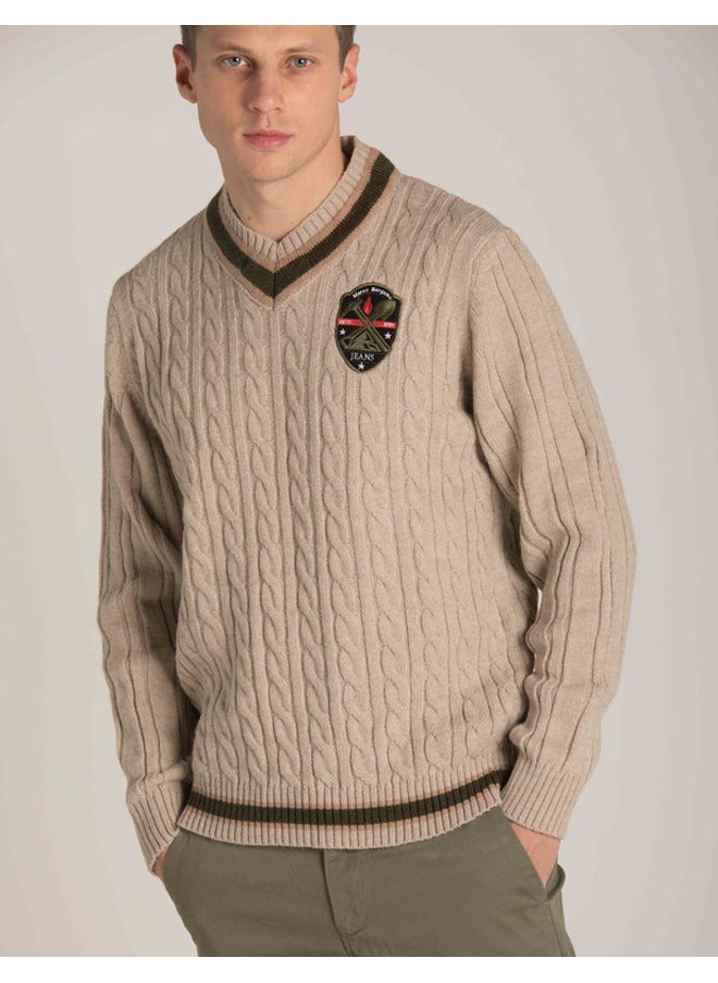 Marco Bergamo V-NECK PATCHED LOGO PULLOVER  - Image 1