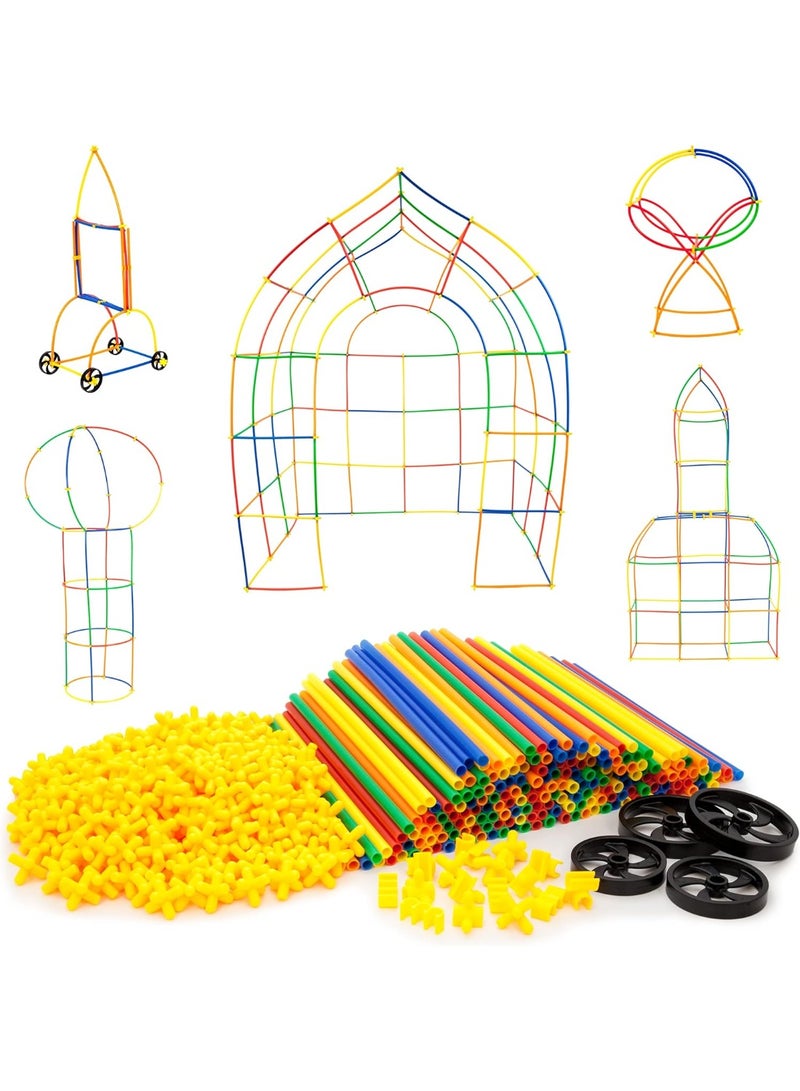PicassoTiles Construction Straw and Connector Building Set 600-Pieces | Colorful & Flexible Straw for Creativity | STEM Toy | Educational & Learning Toy | Enhance Problem-solving Skills & Fine Motor Skills | Improves Coordination & Creativity | Gift for Kids and Toddlers - Image 2