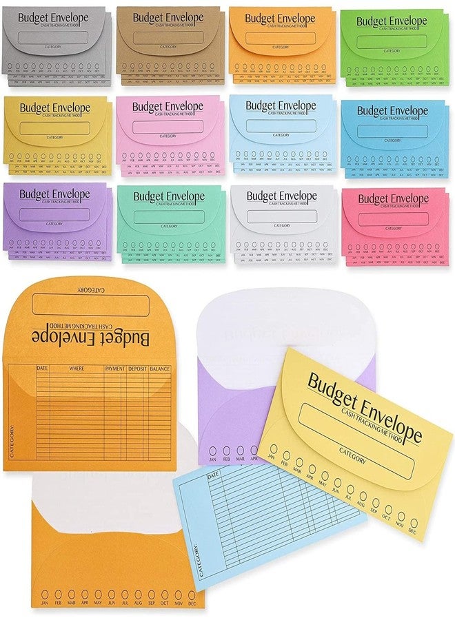 Juvale 96 Pack Bulk Budget Envelopes for Cash System, Budgeting Tracker Binder, Money Saving Challenge, 12 Colors (6.5 x 3 in) - Image 1