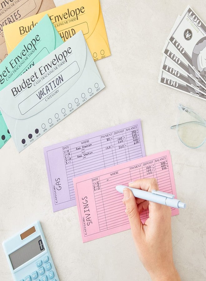 Juvale 96 Pack Bulk Budget Envelopes for Cash System, Budgeting Tracker Binder, Money Saving Challenge, 12 Colors (6.5 x 3 in) - Image 3