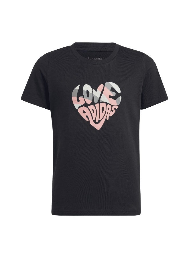Adidas Xpress Girls Black Training T-Shirts 7-8Y - Image 2