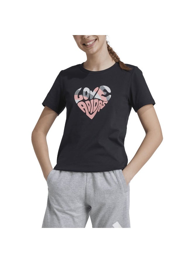 Adidas Xpress Girls Black Training T-Shirts 7-8Y - Image 4