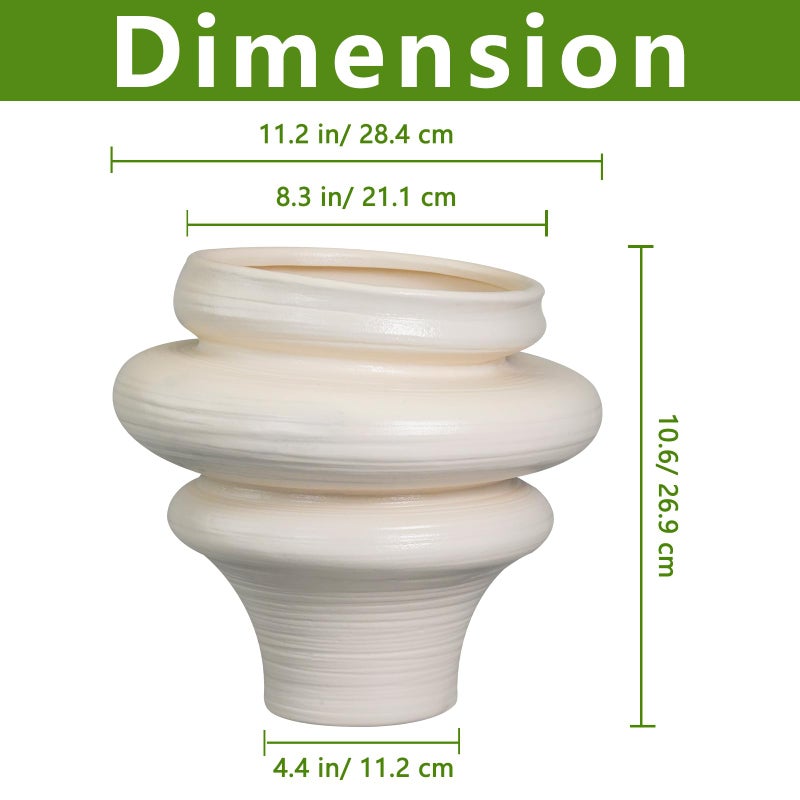 Teagas Ceramic Bonsai Planters 11 Inch - Pots for Plants Indoor Outdoor, Plant Pot with Drainage Hole, Decorative Flower Pot for Home Garden Patio Office, Gift for Men Women, White - Image 3