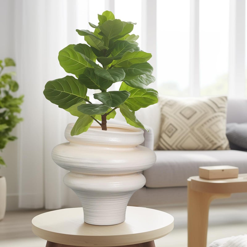 Teagas Ceramic Bonsai Planters 11 Inch - Pots for Plants Indoor Outdoor, Plant Pot with Drainage Hole, Decorative Flower Pot for Home Garden Patio Office, Gift for Men Women, White - Image 2