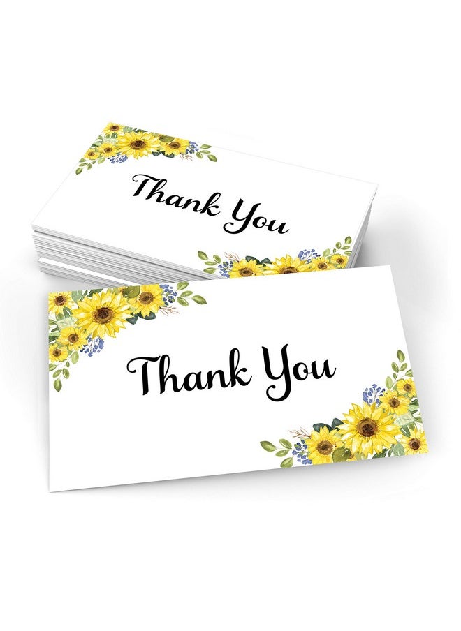 321Done 3X5 Sunflower Thank You Note Cards White Made In Usa Perfect For Gift Insert Small Business Event Wedding Shower Party Award Or Any Occasion Blank On Back Pack Of 50  - Image 1