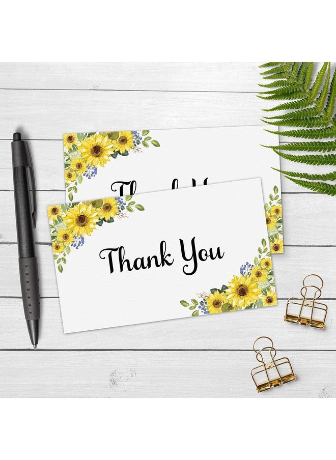 321Done 3X5 Sunflower Thank You Note Cards White Made In Usa Perfect For Gift Insert Small Business Event Wedding Shower Party Award Or Any Occasion Blank On Back Pack Of 50  - Image 3