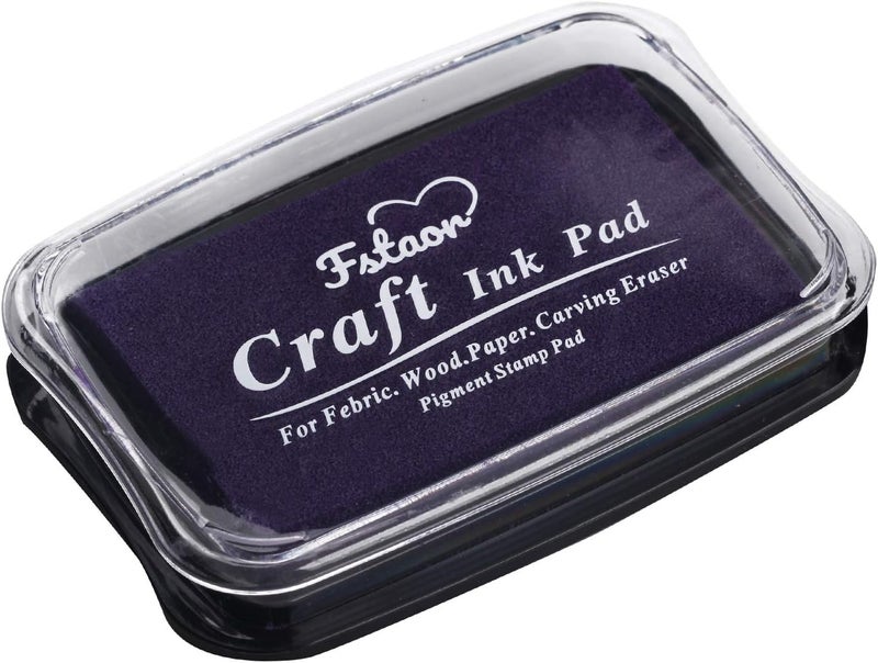 Fstaor Large Purple Ink Pad for Rubber Stamps, Non-Toxic Washable Safe Stamp Pads for Kids, Ink Pads Permanent for Paper Wood Fabric - Image 1