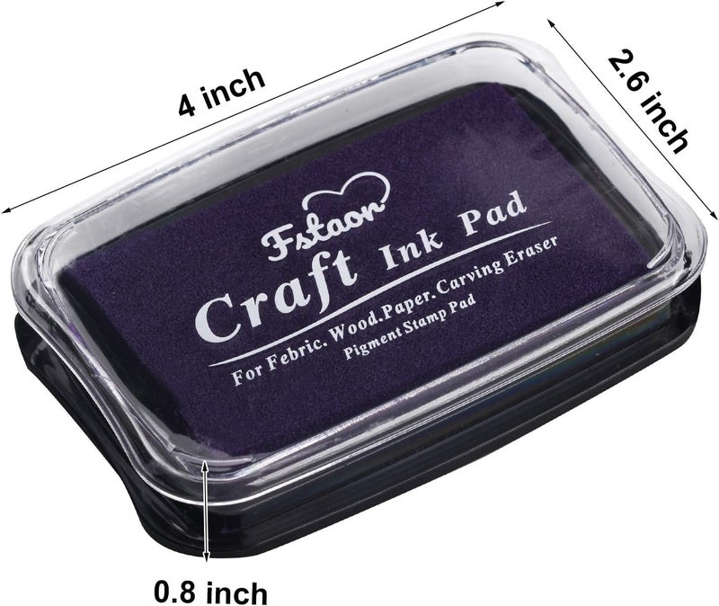 Fstaor Large Purple Ink Pad for Rubber Stamps, Non-Toxic Washable Safe Stamp Pads for Kids, Ink Pads Permanent for Paper Wood Fabric - Image 2