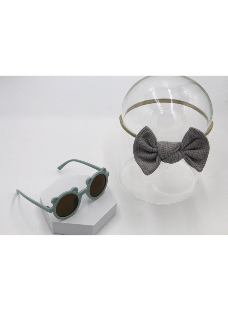 D'Daniela Aila Glasses and Headband Set For Babies and Girls - Grey - Image 2