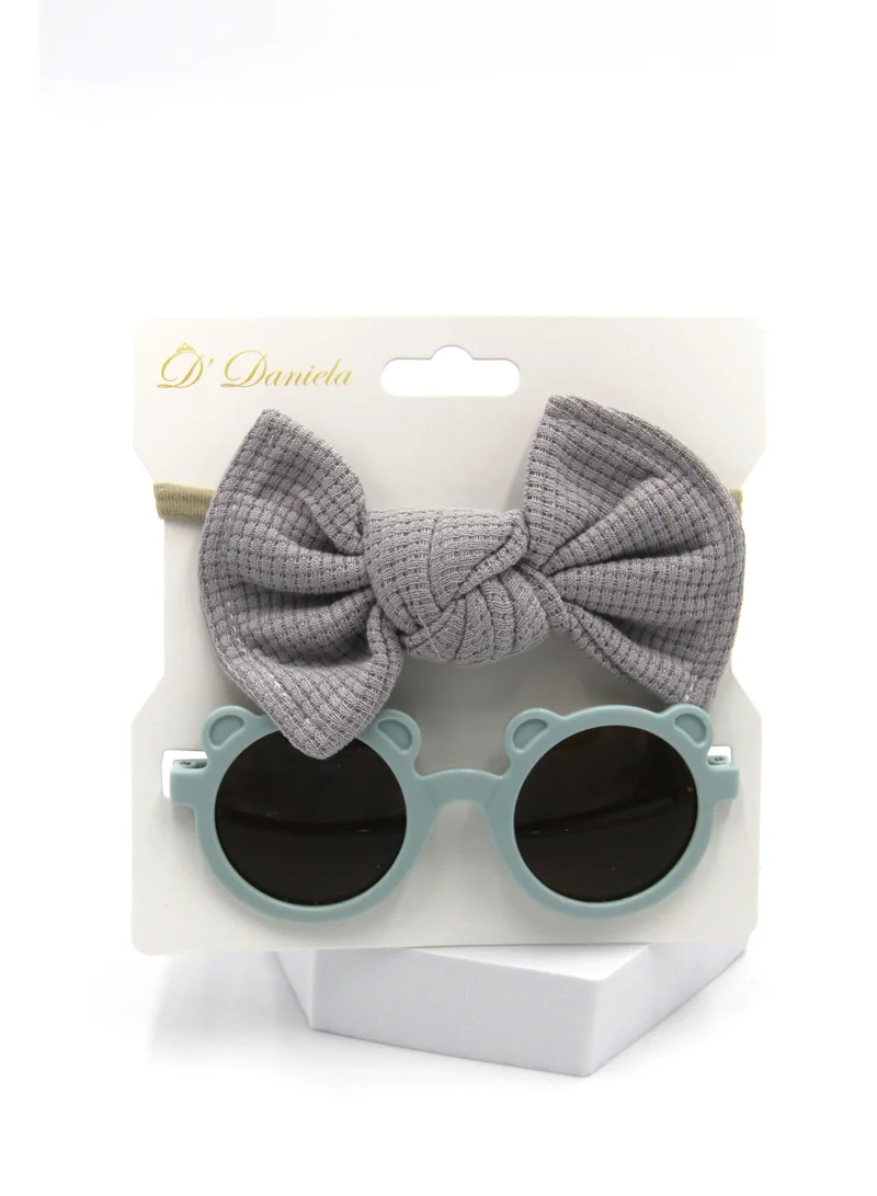 D'Daniela Aila Glasses and Headband Set For Babies and Girls - Grey