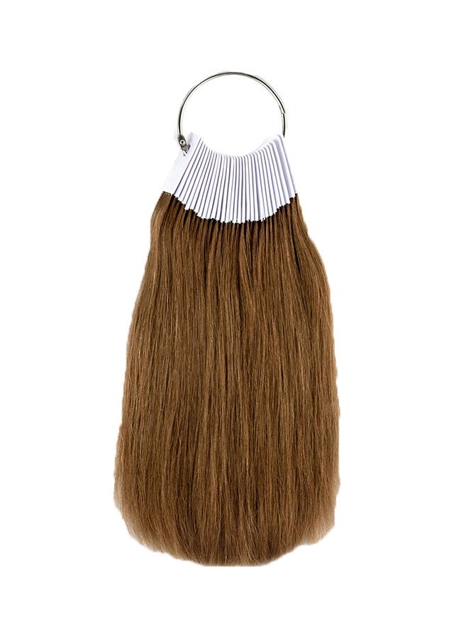 NIBEMINENT 30-Piece Straight Human Hair Swatches With Ring Brown 9inch - Image 1